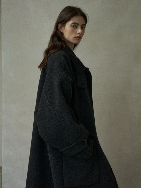 Nimbus Double-Faced Raglan Wool Coat